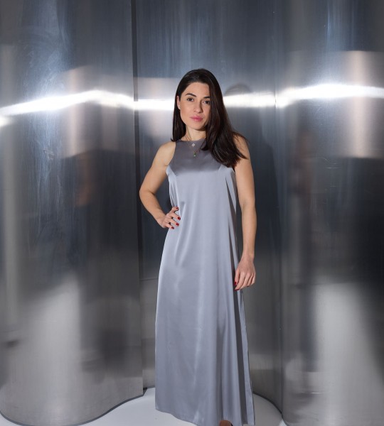 Сукня Silk Whisper Сіро-блакитна | Showroom By Nona — зображення 4 Сукня Silk Whisper Сіро-блакитна | Showroom By Nona — зображення 4